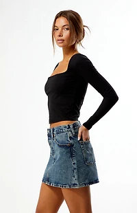 Levi's Acid Wash Icon Denim Mini Skirt