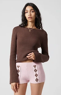 Beverly and Beck Argyle Knit Micro Shorts