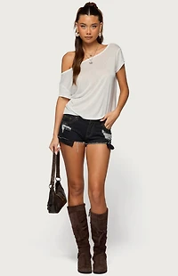 Edikted Amora Off Shoulder Sheer Top