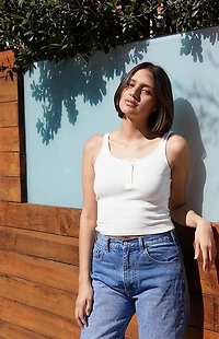 John Galt White Simone Tank Top