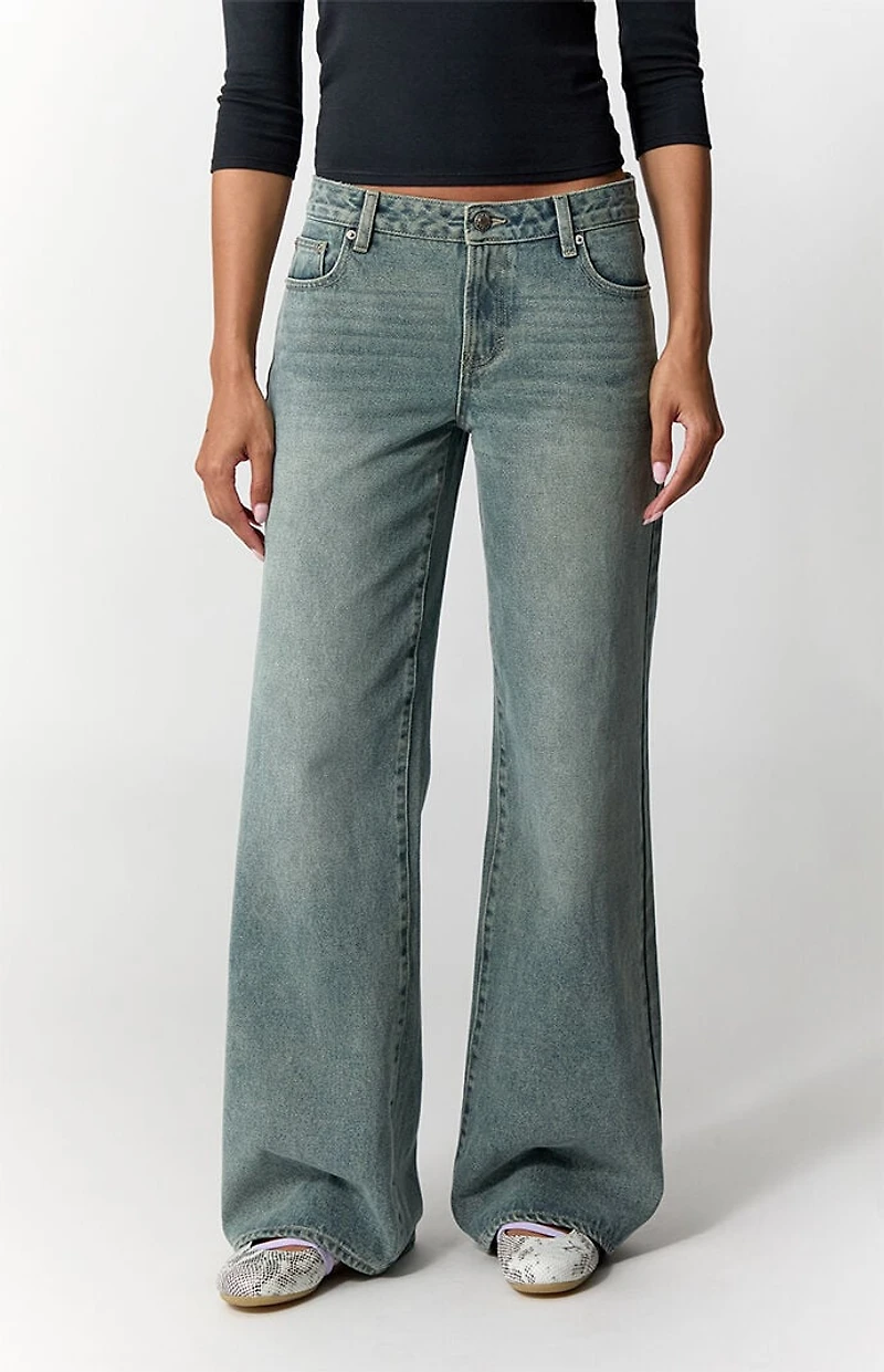 Pacsun Casey Low Rise Baggy Jeans Medium Wash Blue