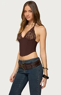 Edikted Ghita Lacey Halter Corset