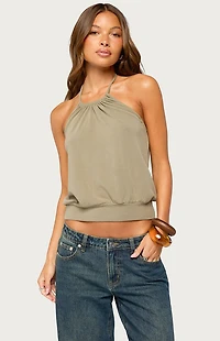 Edikted Bondi Cinched Waist Halter Top