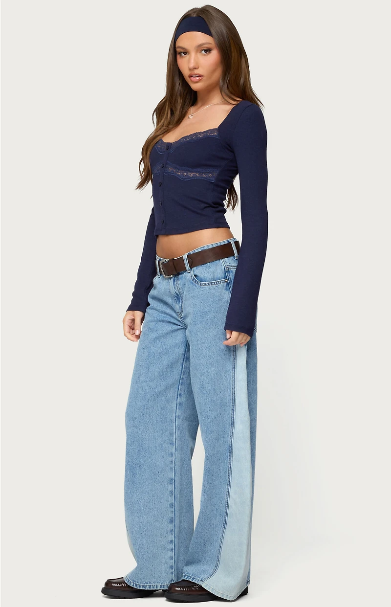 Edikted Kathi Lacey Long Sleeve Top