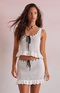 Beverly and Beck Lilliana Tie Crochet Tank Top