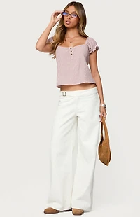 Edikted Rhory Pinstripe Babydoll Top