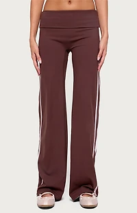 Edikted Anica Stripey Mid Rise Fold Over Pants
