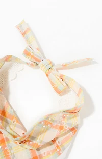 LA Hearts Floral Gingham Headscarf