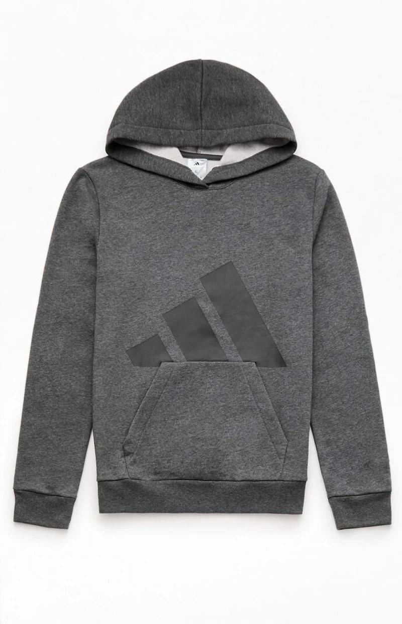 adidas Kids Heather Grey Essentials Big Logo Hoodie