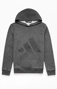 adidas Kids Heather Grey Essentials Big Logo Hoodie