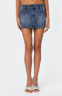 Edikted Eryn Denim Mini Skirt