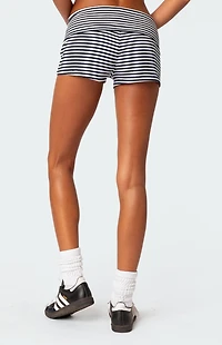 Edikted Striped Fold Over Shorts