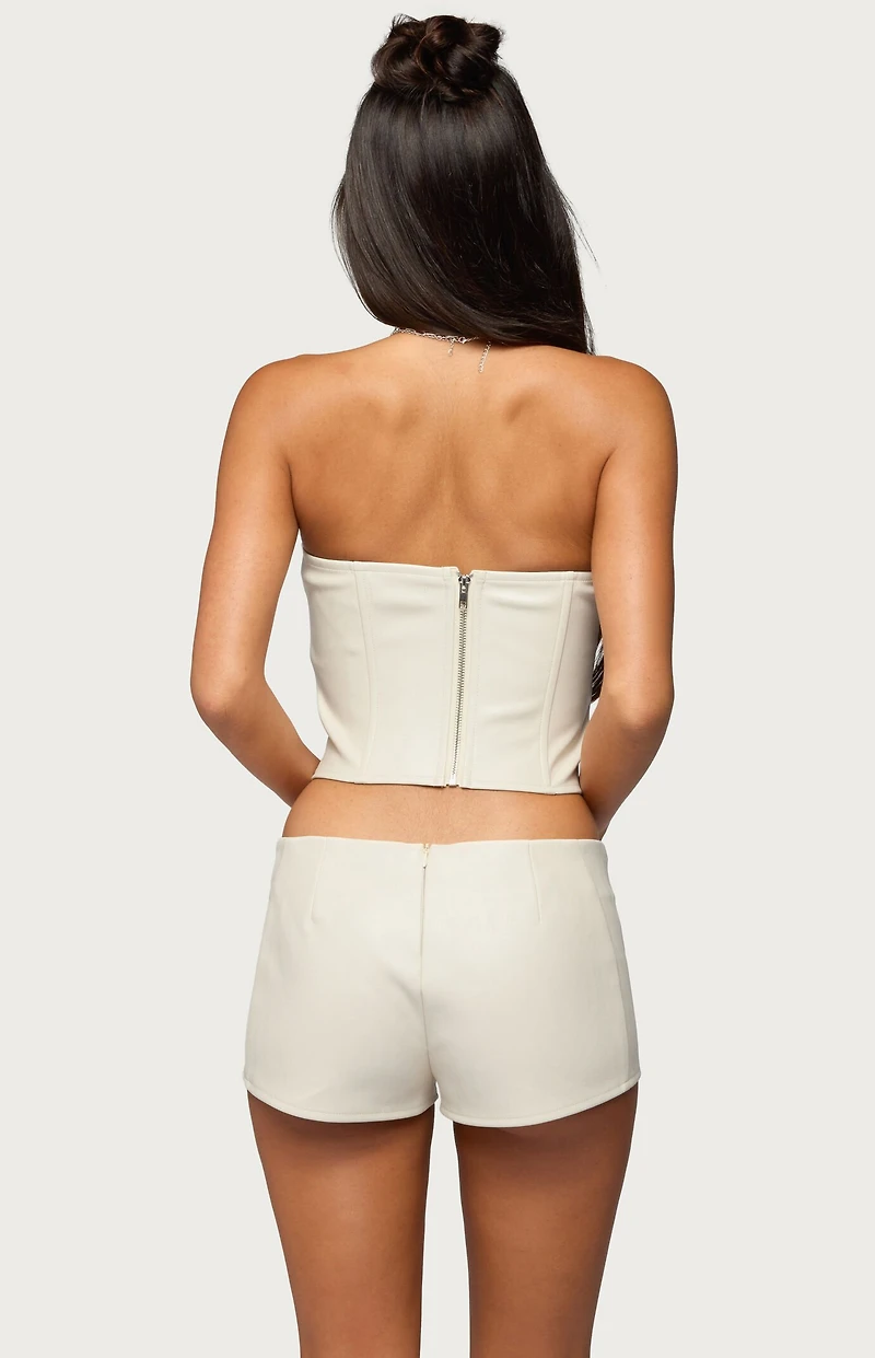 Edikted Wilde Lace Up Faux Leather Corset