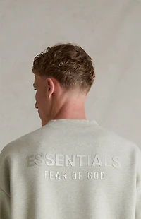 Fear of God ESSENTIALS Heather Stone Classic Fleece Crew Neck Sweatshirt