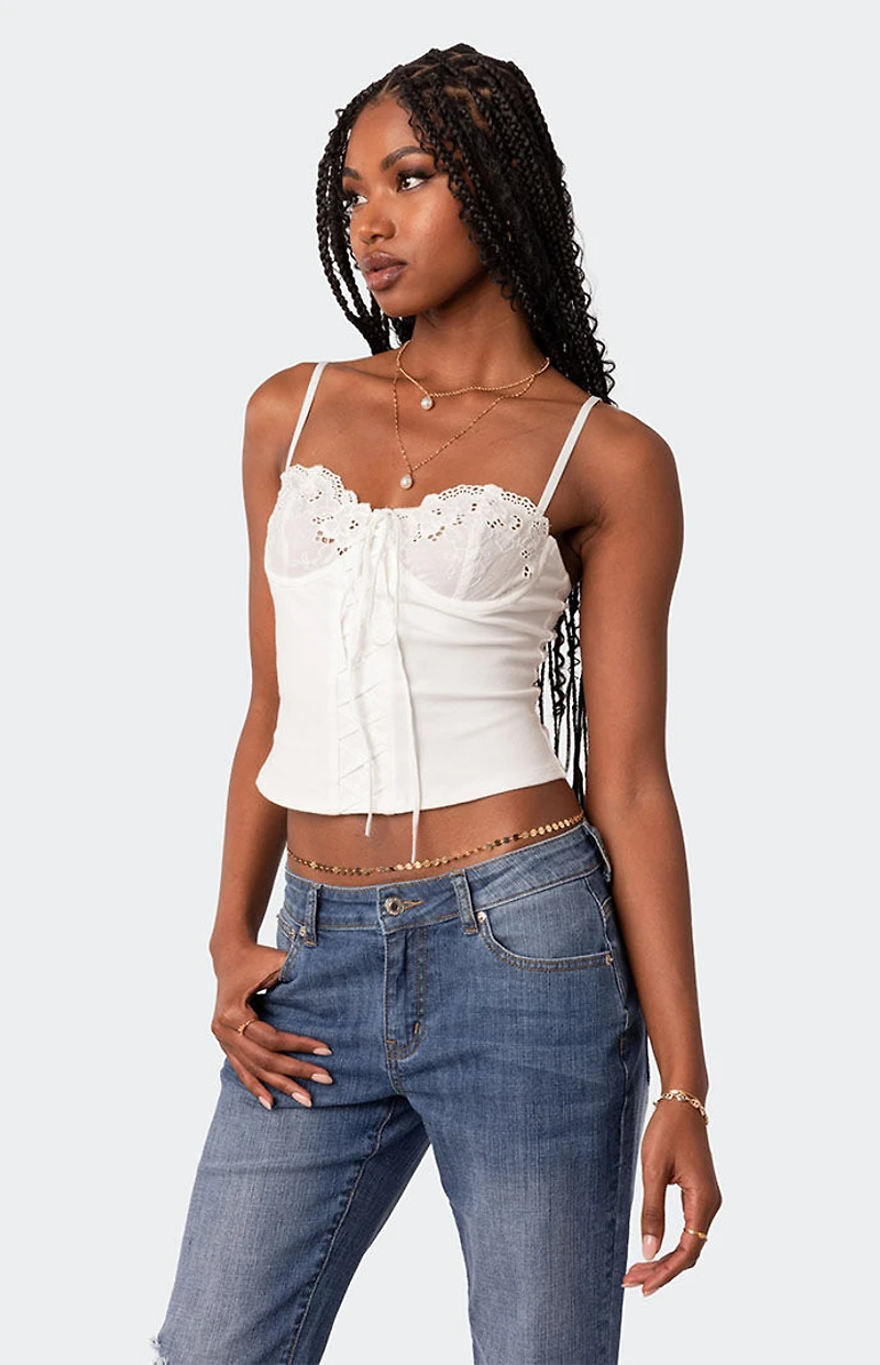 Edikted Fairygirl Cupped Lace Up Corset