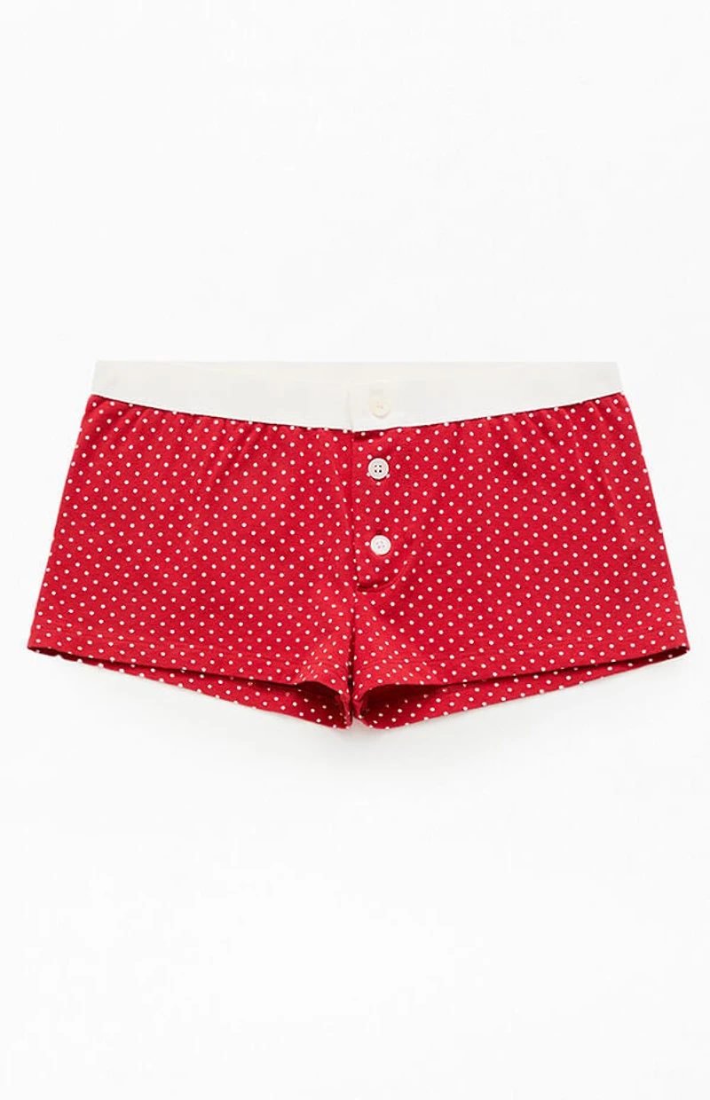 John Galt Red Polka Dot Pajama Boyshorts