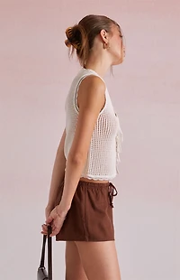 Beverly and Beck Linen Drawstring Micro Shorts