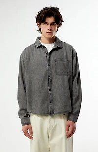 Pacsun Washed Black Denim Long Sleeve Shirt