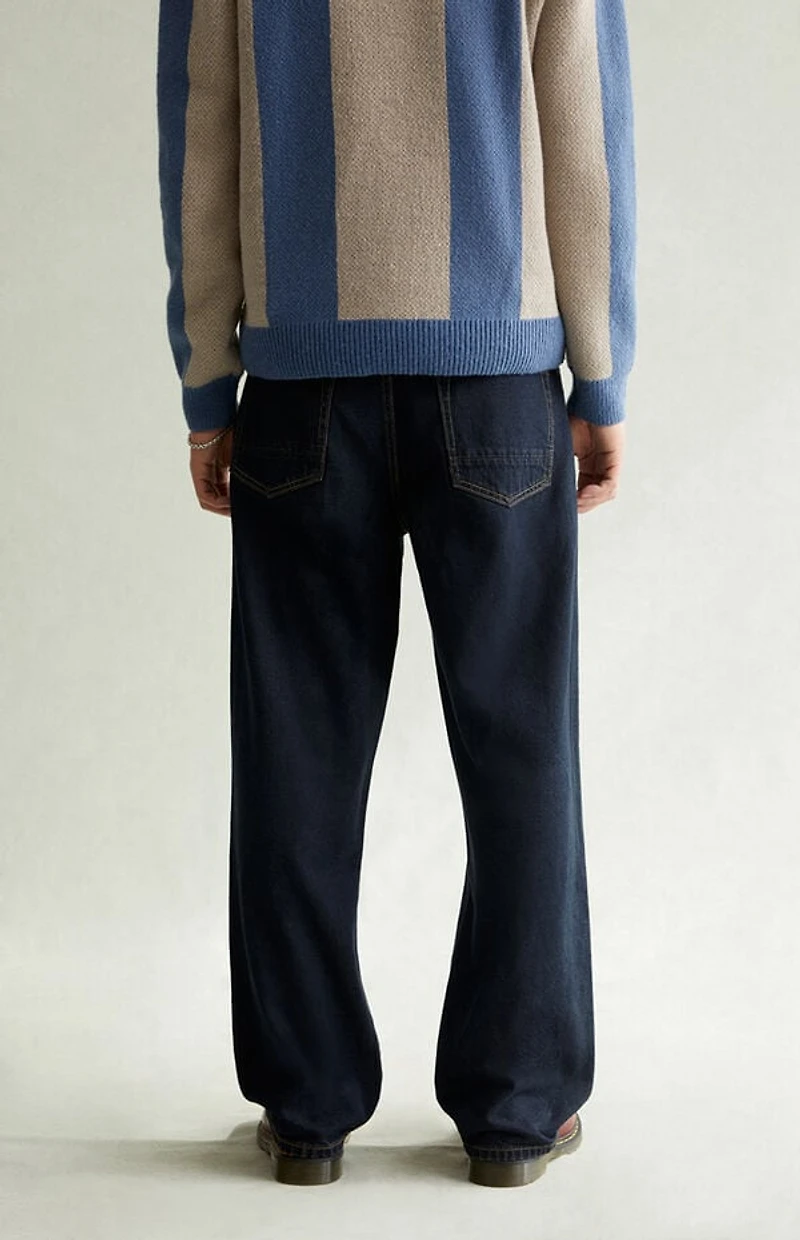 Pacsun Dylan Baggy Jeans Contrast Stitch Dark Blue