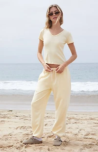 John Galt Yellow Rosa Sweatpants