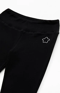 Pacsun Kids Black Knit Star Flare Yoga Pants