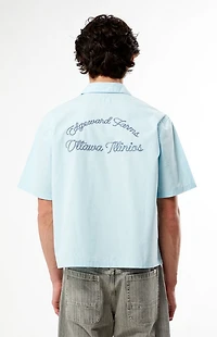 Pacsun Farms Blue Woven Camp Shirt