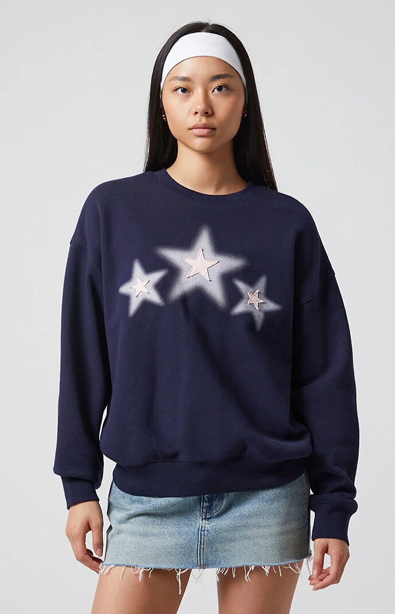 Pacsun Triple Star Crew Neck Sweatshirt
