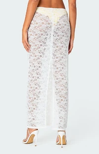 Edikted Oceana Sheer Lace Maxi Skirt