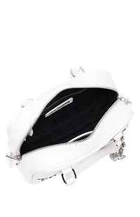 True Religion White Bombe Logo Satchel
