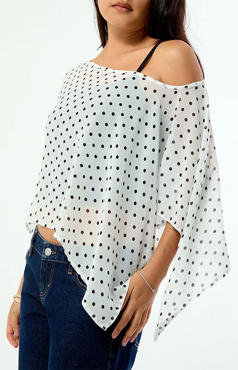 Beverly and Beck Coco Polka Dot Chiffon Poncho