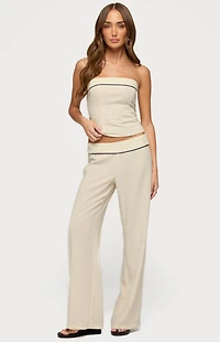 Edikted Dorine Contrast Woven Strapless Top