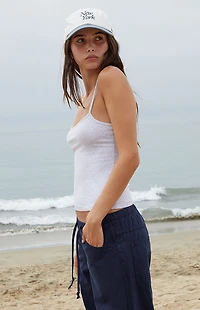 John Galt Light Gray Skylar Cropped Tank Top