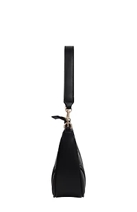 True Religion Black Trapunto Logo Shoulder Bag