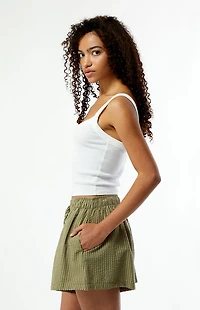 Rhythm Striped Overswim High Waisted Shorts