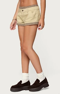 Edikted Peekaboo Plaid Boxer Shorts