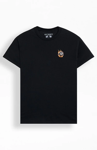 Riot Society Flame 8 Ball Embroidered T-Shirt