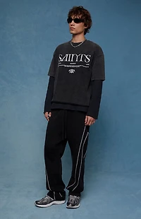 Pacsun Black Piping Track Sweatpants
