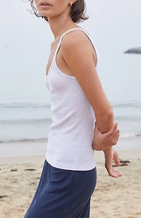 John Galt Light Gray Beyonca Tank Top