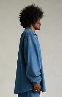 Fear of God ESSENTIALS Medium Wash Denim Overshirt Jacket