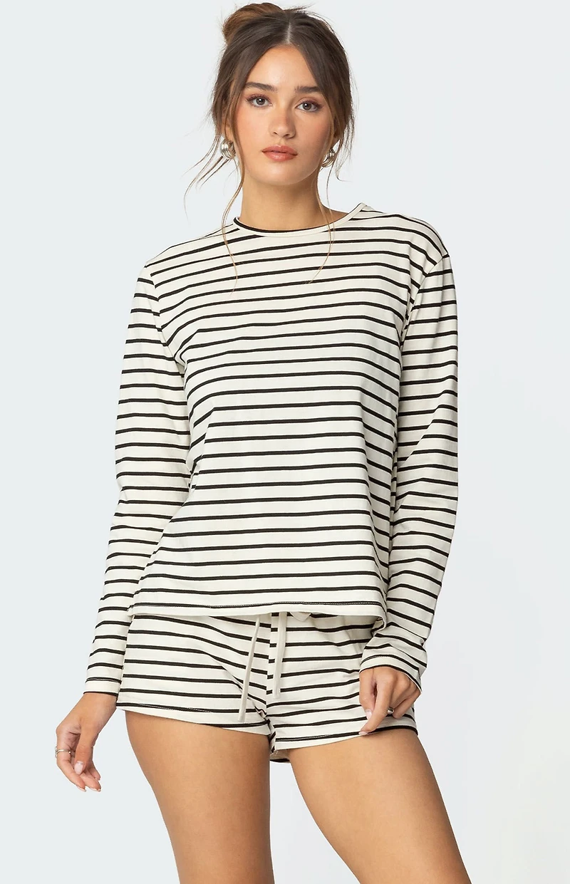Edikted Jordyn Striped Long Sleeve T-Shirt