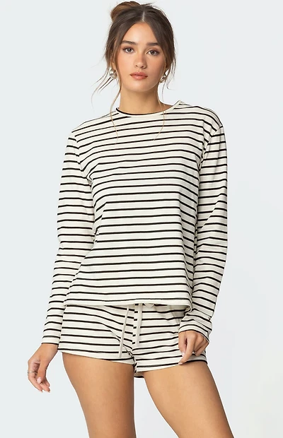 Edikted Jordyn Striped Long Sleeve T-Shirt