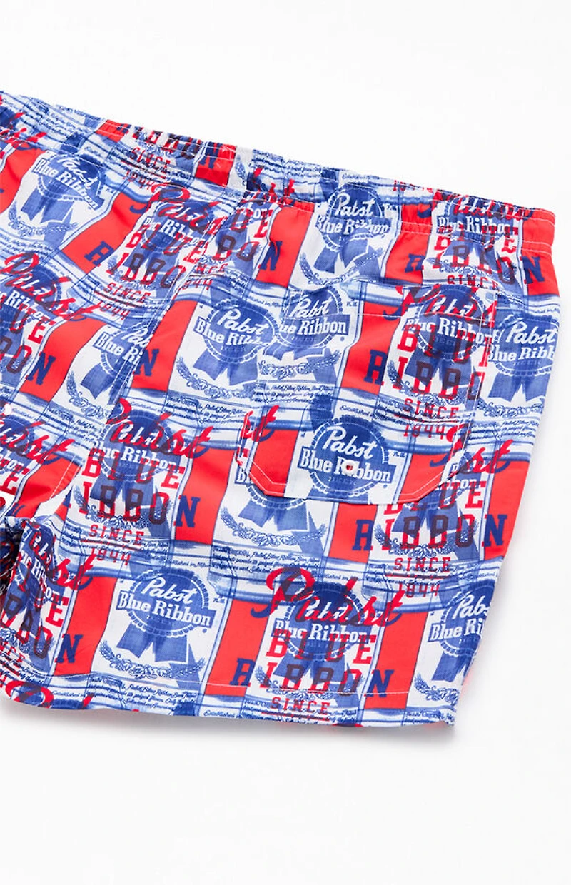 Pabst Blue Ribbon 4" Swim Trunks