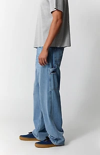 Pacsun Dylan Baggy Jeans NY Embroidered Carpenter Medium Blue
