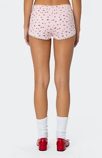 Edikted Strawberry Girl Printed Micro Shorts