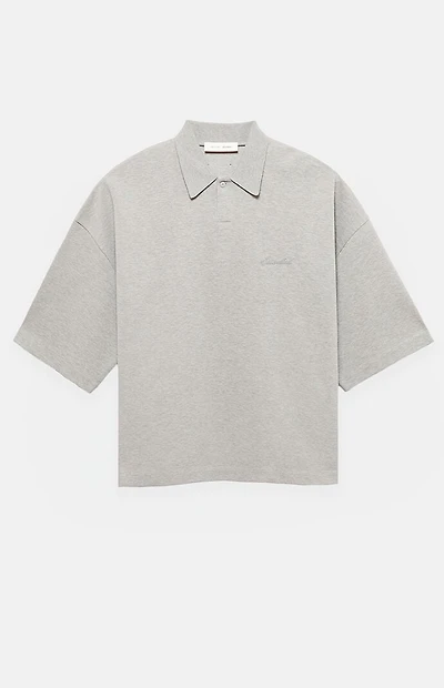 Fear of God ESSENTIALS Concrete Heather Signature '90s Cropped Polo Shirt