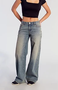 Pacsun Casey Low Rise Baggy Jeans Star Stud