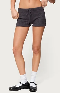 Edikted Nella Cable Knit Shorts