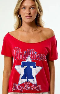 WILD COLLECTIVE x MLB Philadelphia Phillies Off-The-Shoulder T-Shirt