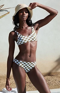 MAI Checkerboard Bonita High Cut Bikini Bottom