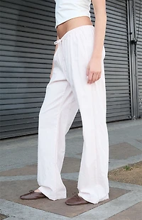 John Galt Pink Striped Anastasia Baggy Pants